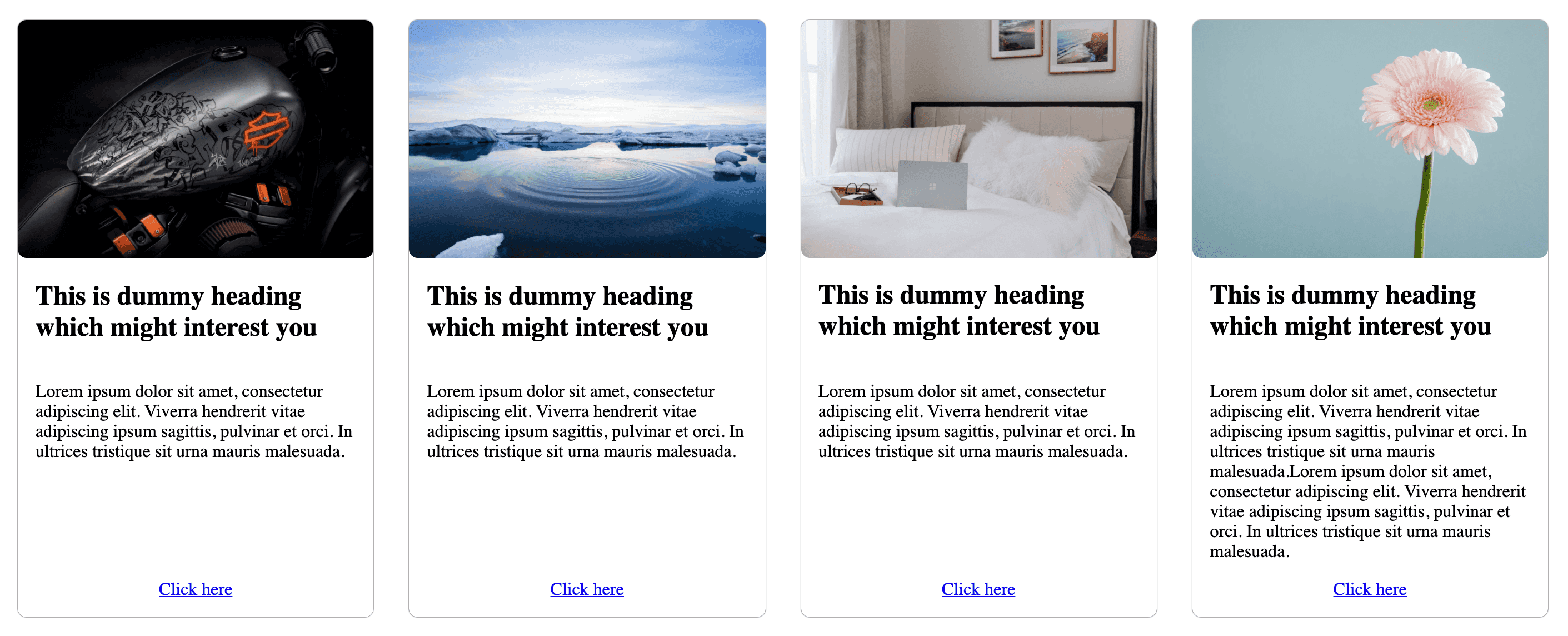 How to design a list of responsive cards with equal heights